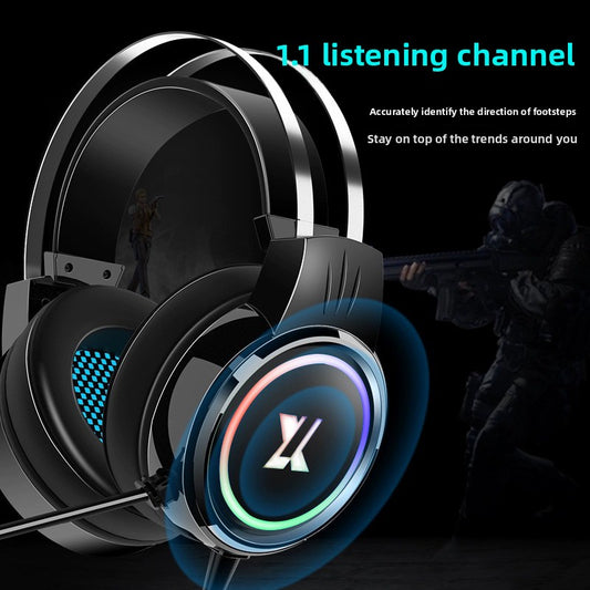 Wired Gaming Headset with 7.1 Surround Sound and RGB Lighting