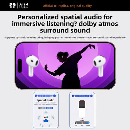 Half In-Ear Bluetooth Headphones with Wireless Charging and Noise Cancellation