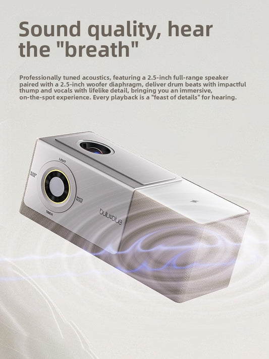 Bluetooth Speaker with Flip Screen Display and Wireless Charging