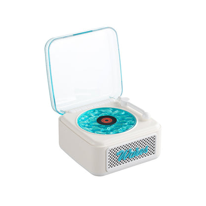 Retro Vinyl Style Bluetooth Speaker with Ambient Lighting