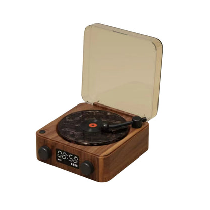Retro Vinyl Style Bluetooth Speaker with Ambient Lighting
