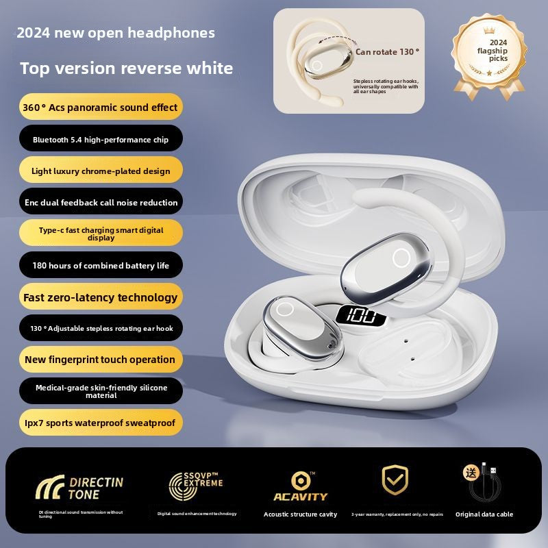 Bluetooth Noise Reduction Ear-Mounted Headset with Digital Display