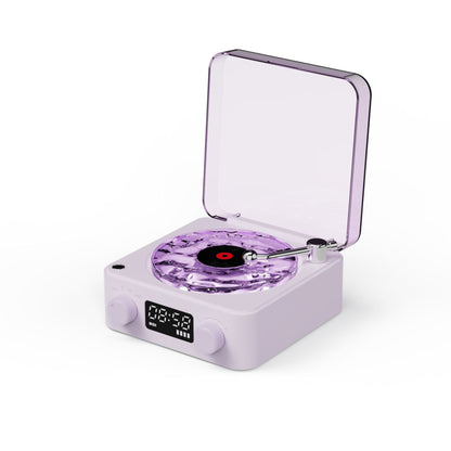 Retro Vinyl Style Bluetooth Speaker with Ambient Lighting