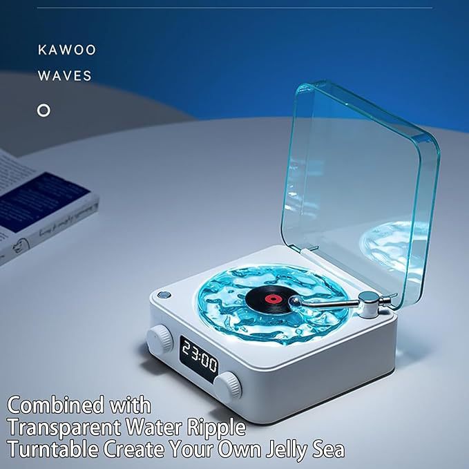 Retro Vinyl Style Bluetooth Speaker with Ambient Lighting