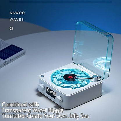 Retro Vinyl Style Bluetooth Speaker with Ambient Lighting