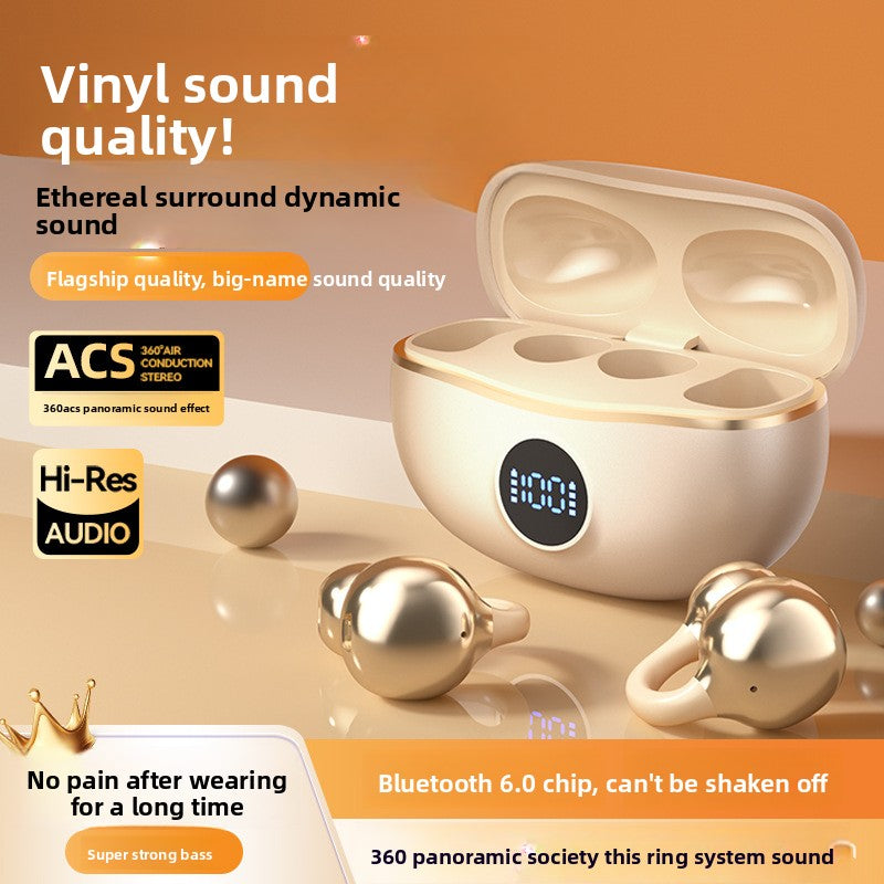 Bone Conduction Ear Clip Bluetooth Headphones with Digital Display