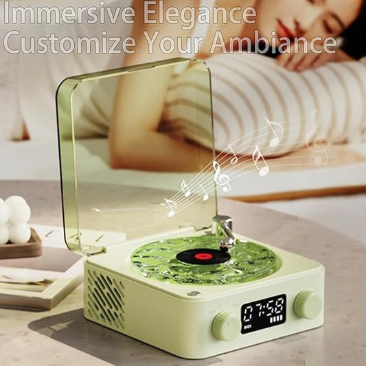 Retro Vinyl Style Bluetooth Speaker with Ambient Lighting