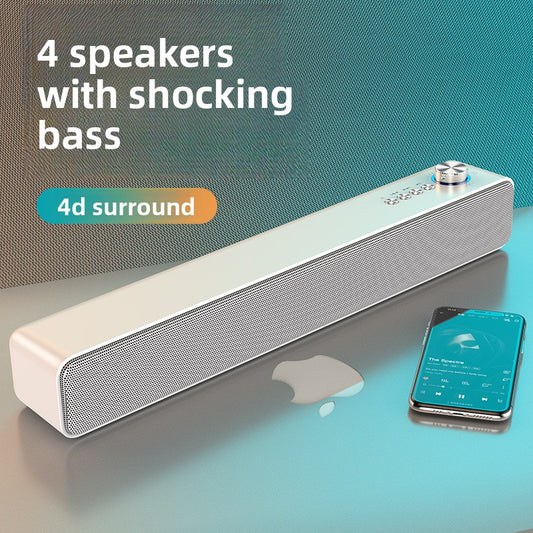 Portable Bluetooth Speaker with Dual Speakers and Multi-Mode Playback