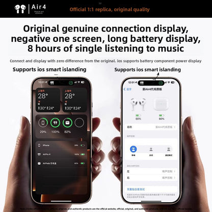 Half In-Ear Bluetooth Headphones with Wireless Charging and Noise Cancellation
