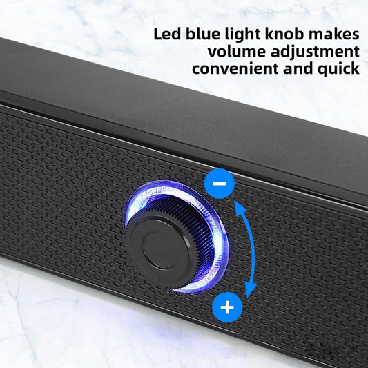 Compact USB Bluetooth Soundbar with Dual Speakers and IPX7 Waterproof