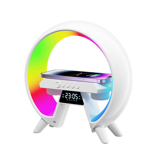 Multifunction Wireless Charging Bluetooth Speaker with Clock and Night Light